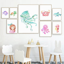 Load image into Gallery viewer, Nursery Ocean Prints Mermaids