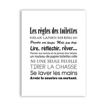 Load image into Gallery viewer, French Bathroom Rules