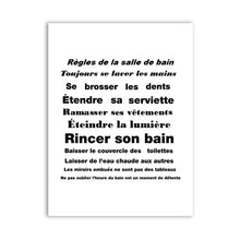 Load image into Gallery viewer, French Bathroom Rules
