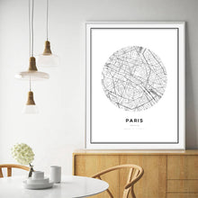 Load image into Gallery viewer, Black White Map