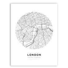 Load image into Gallery viewer, Black White Map