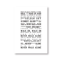 Load image into Gallery viewer, You'll Never Walk Alone Lyrics