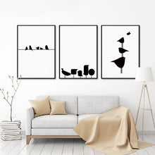 Load image into Gallery viewer, Black And White Bird Line