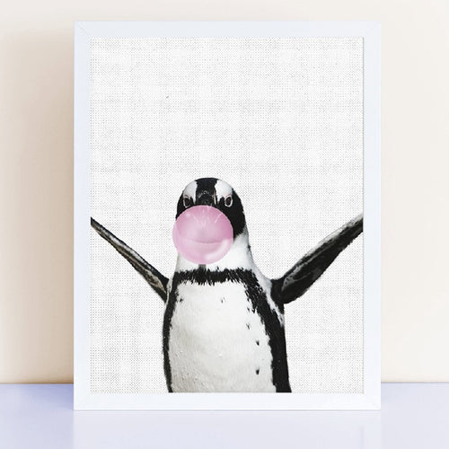 Penguin Animal Pink Bubble Gum