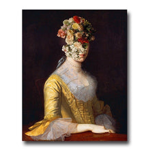 Load image into Gallery viewer, Flower Veil Portrait of Woman and Soldier Retro