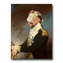 Load image into Gallery viewer, Flower Veil Portrait of Woman and Soldier Retro
