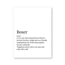 Load image into Gallery viewer, Boxer Definition Canvas Art
