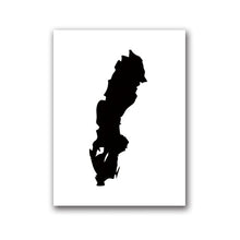 Load image into Gallery viewer, Black And White Country Map