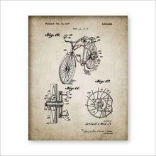 Load image into Gallery viewer, Vintage Poster Bicycle Patent